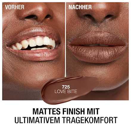 Lippenstift Liquid Lasting Perfection Mega Matte 725 Love Bite MANHATTAN Cosmetics
