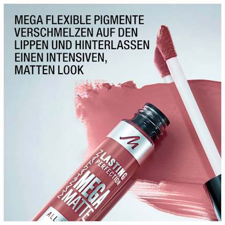 Lippenstift Liquid Lasting Perfection Mega Matte 210 Central Pink MANHATTAN Cosmetics