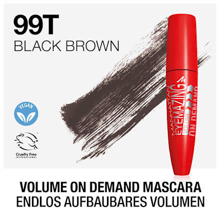Mascara Eyemazing Volume On Demand 002 Black Brown MANHATTAN Cosmetics