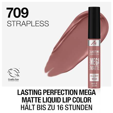 Lippenstift Liquid Lasting Perfection Mega Matte 709 Strapless MANHATTAN Cosmetics