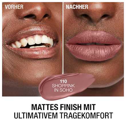 Lippenstift Liquid Lasting Perfection Mega Matte 110 Shoppink In Soho MANHATTAN Cosmetics