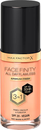 make-up Facefinity All Day Flawless 3 v 1 45 Warm Almond MAX FACTOR
