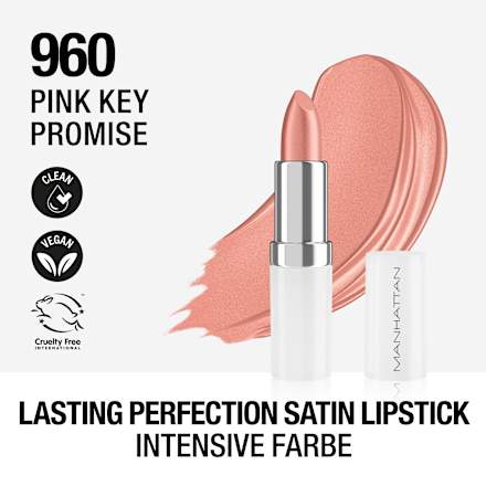 Lippenstift Lasting Perfection Satin 960 Pink-Key-Promise MANHATTAN Cosmetics