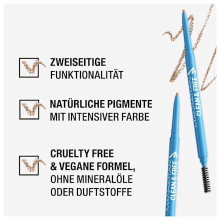 Augenbrauenstift Clean & Free 001 Blonde MANHATTAN Cosmetics