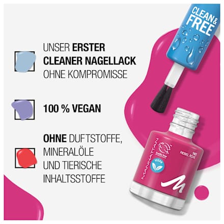 Nagellack Clean & Free 165 Rebel Rose MANHATTAN Cosmetics