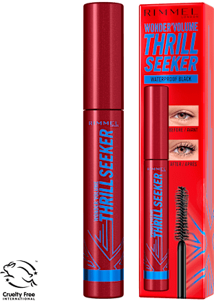 Wonder'Volume Thrill Seeker vodootporna maskara - Black RIMMEL LONDON