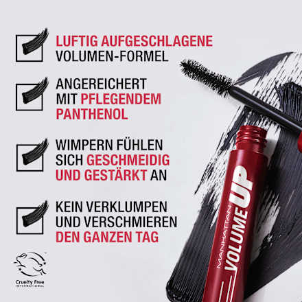 Mascara Volume Up 002 Extreme Black Brown MANHATTAN Cosmetics