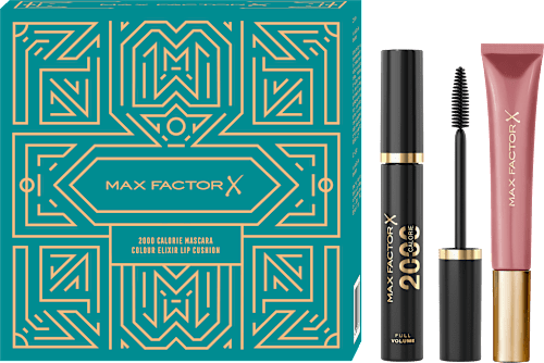 Set cadou Mascara 2000 CALORIE +Luciu de buze COLOUR ELIXIR CUSHION MAX FACTOR