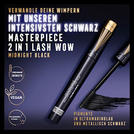 Mascara Masterpiece 2in1 Lash Wow 003 Midnight Black MAX FACTOR