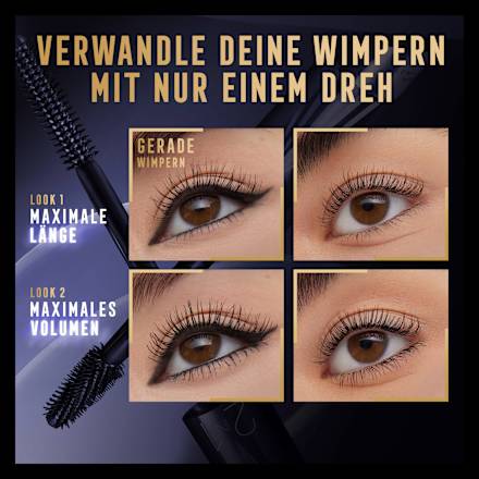 Mascara Masterpiece 2in1 Lash Wow 003 Midnight Black MAX FACTOR