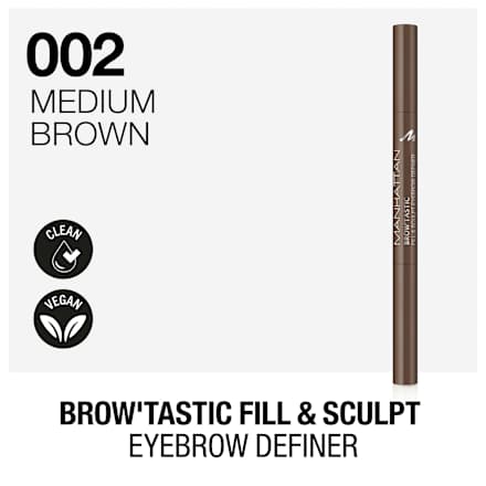 Augenbrauenstift Brow'Tastic Fill&Sculpt 002 Medium Brown MANHATTAN Cosmetics