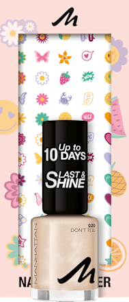 Set Nagellack Last & Shine 020 Don't Tell & Nagelsticker MANHATTAN Cosmetics
