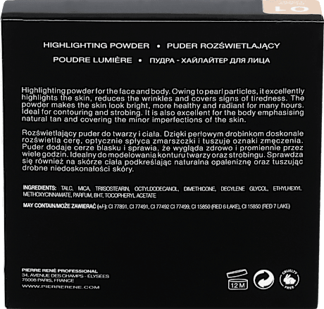 Puder Rozświetlający do Twarzy i Ciała - Highlighting Powder Nr 1 Glazy Look Pierre Rene