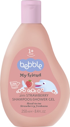 2în1 gel de duș și șampon cu căpșuni pentru copii bebble
