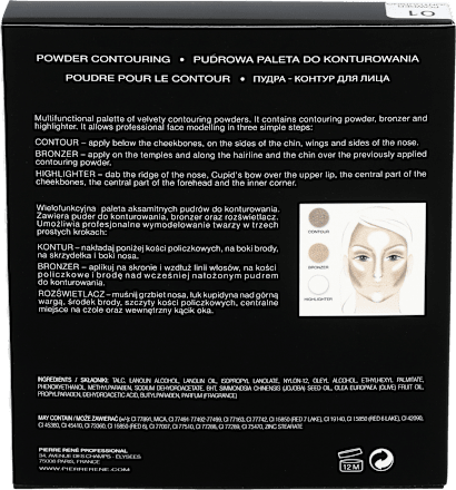 PUDROWA PALETKA DO KONTUROWANIA TWARZY POWDER CONTOURING nr 01 Pierre Rene