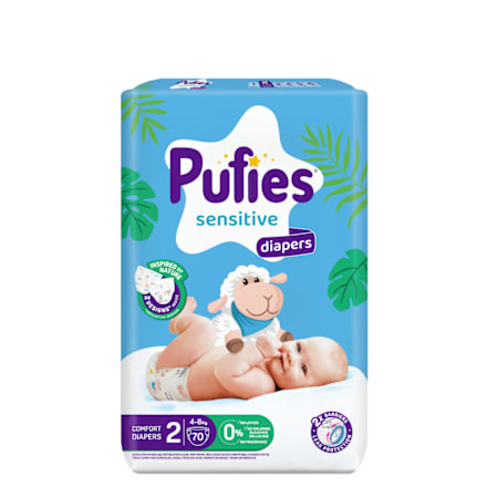 Пелени Sensitive, размер 2, 4-8kg Pufies