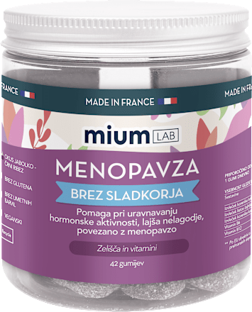Prehransko dopolnilo Menopavza z okusom jabolka in črnega ribeza miumLAB