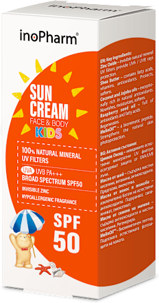 Слънцезащитен крем за деца Sun Cream SPF 50 inoPharm