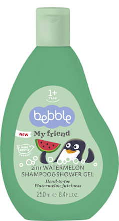 2în1 gel de duș și șampon cu pepene verde pentru copii bebble