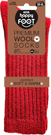 Чорапи Premium с вълна, червени, размер 39-42 happy FOOTtopia