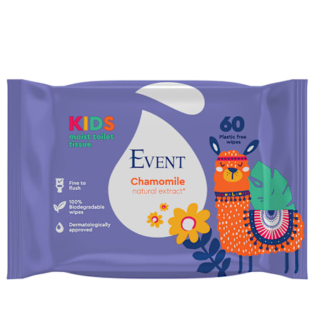 Влажна тоалетна хартия за деца с лайка EVENT