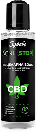 Мицеларна вода за лице CBD Акне Стоп Здраве