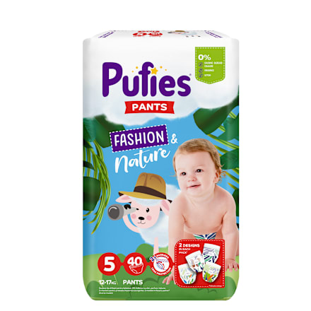 Пелени гащички Fashion&Nature, Junior, Размер 5 (12-17 kg) Pufies