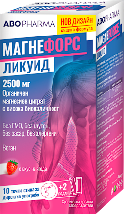 Магнефорс Ликуид с вкус на ягода 12 стика ABOPHARMA