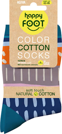 Памучни чорапи с точки, размер 43-46, различни цветове/мотиви happy FOOTtopia