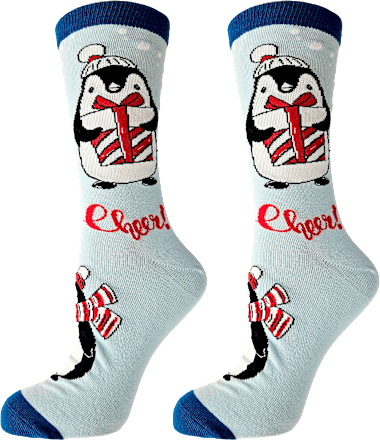 Коледни чорапи пингвини, размер 35-38 happy FOOTtopia