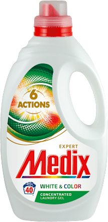 Гел за пране White&Color 6 Actions Medix