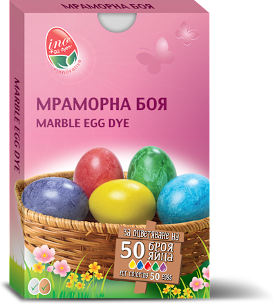 Мраморна боя за яйца, 5 цвята METMA