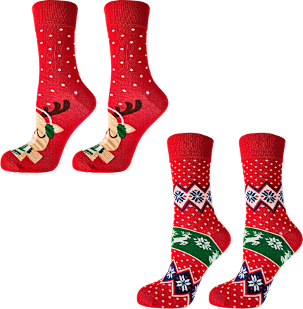 Kоледни чорапи, червен цвят, размер 35-38 happy FOOTtopia