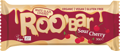 Био бар с вишни и бяла глазура RooBar