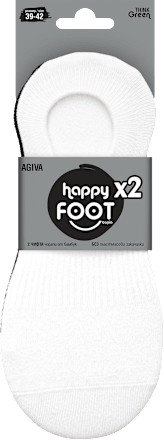 Къси бамбукови чорапи тип терлик, размер 39-42, бели и черни happy FOOTtopia