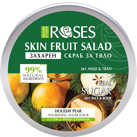 Захарен скраб за лице и тяло Круша & Ванилия NATURE OF AGIVA