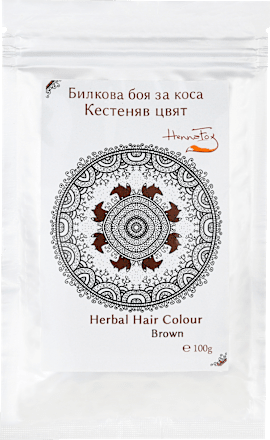 Билкова боя за коса - Кестеняв цвят HennaFox