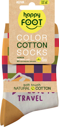 Памучни чорапи Love To Travel, размер 43-46, различни цветове/мотиви happy FOOTtopia