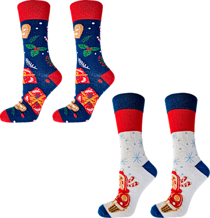 Kоледни чорапи, червенa декорация, размер 39-42 happy FOOTtopia