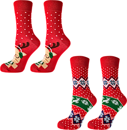 Kоледни чорапи, червен цвят, размер 43-46 happy FOOTtopia