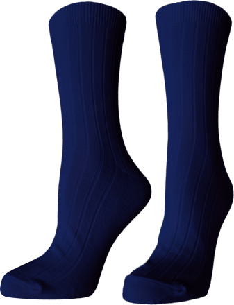 Памучни рипсени чорапи, тъмно сини, размер 43-46 happy FOOTtopia