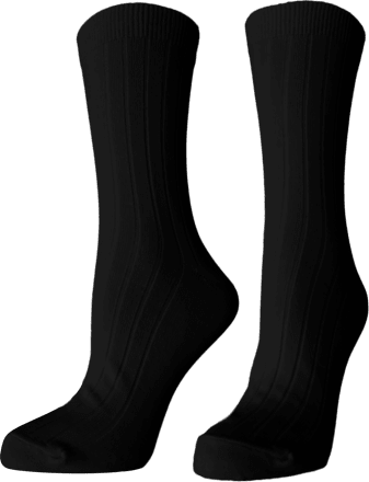 Памучни рипсени чорапи, черен цвят, размер 40-42 happy FOOTtopia