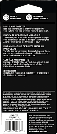 Pinzette, Mini Slant Tweezer Neon Pink Tweezerman