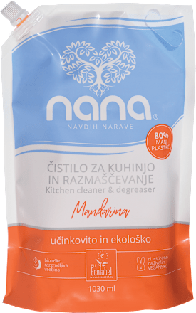 Čistilo za kuhinjo in razmaščevanje Mandarina, polnilo nana