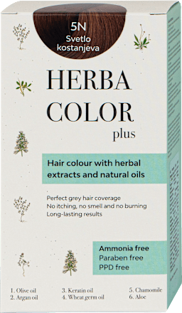 Boja za kosu - 5N svetli kesten  HERBA COLOR plus