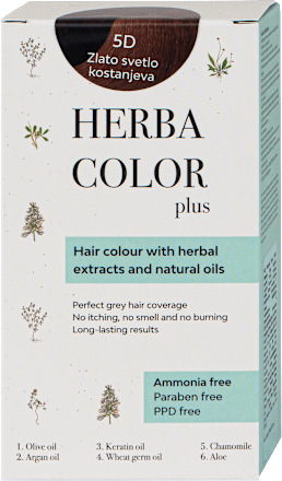 Boja za kosu - 5D zlatno svetlo kestenjasta HERBA COLOR plus