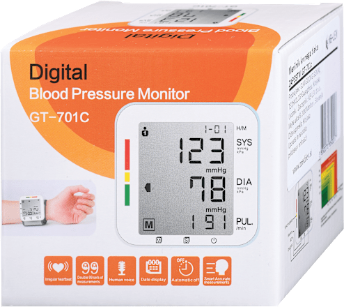 Zapestni merilnik krvnega tlaka GT-701C Genial