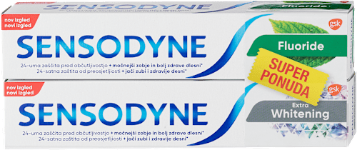 Pasta za zube Fluor + Whitening pasta za zube, 2 kom. SENSODYNE