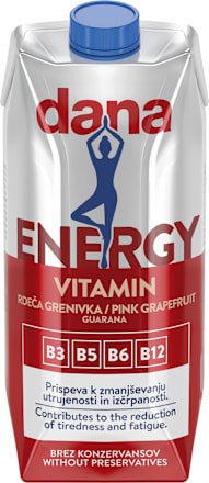 Pijača Energy Vitamin z okusom rdeče grenivke in guarane DANA