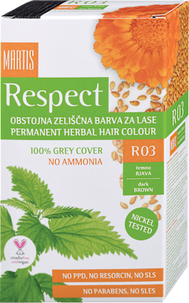 Barva za lase R03 Temno rjava Respect